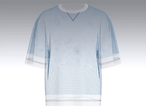 Men Sky Blue And White Striped Oversized T-Shirt 3D Model