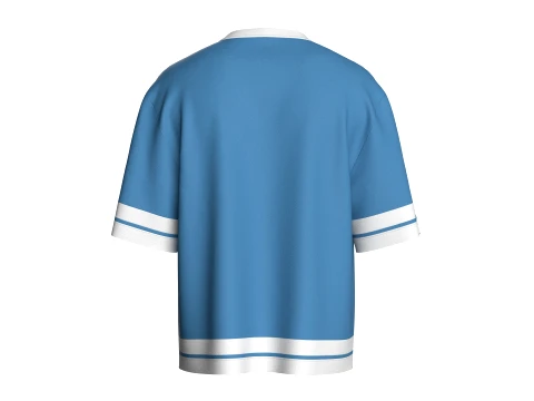 Men Sky Blue And White Striped Oversized T-Shirt 3D Model