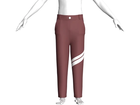 Men Side-Striped Track Pant 3D Model