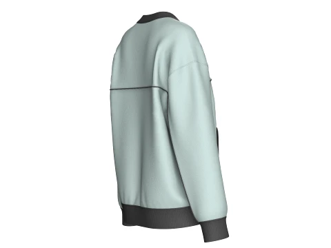 Girls V-Neck Kangaroo Pocket Sweatshirt 3D Model