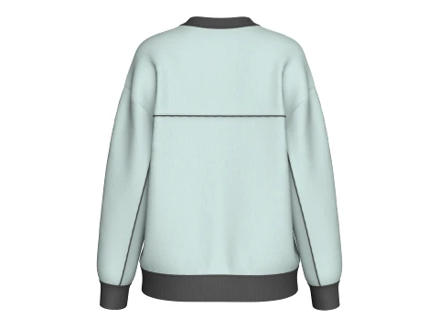 Girls V-Neck Kangaroo Pocket Sweatshirt 3D Model