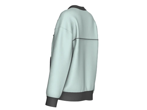 Girls V-Neck Kangaroo Pocket Sweatshirt 3D Model