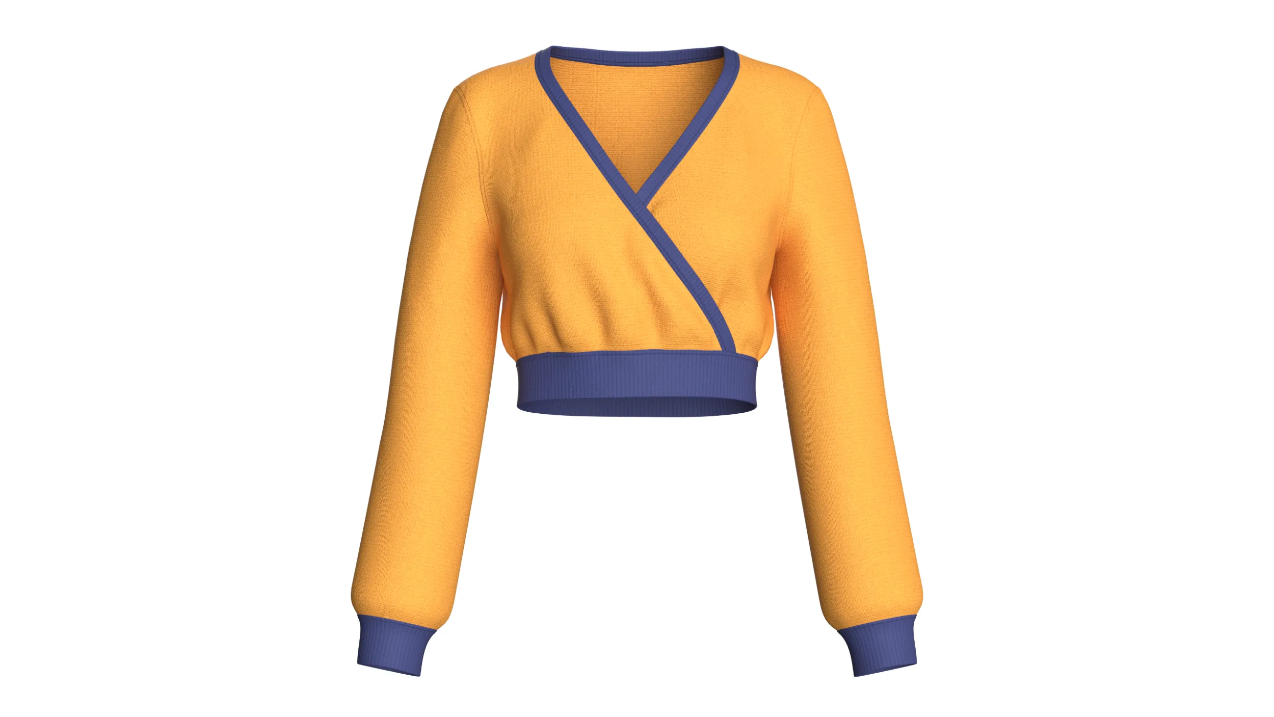 Girls Wrap-Front Cropped Sweater 3D Model .c4d .max .obj .3ds .fbx .stl .blend 