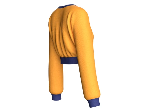 Girls Wrap-Front Cropped Sweater 3D Model