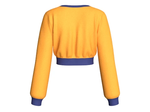Girls Wrap-Front Cropped Sweater 3D Model