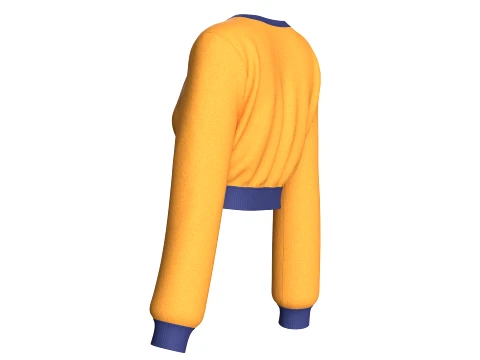 Girls Wrap-Front Cropped Sweater 3D Model