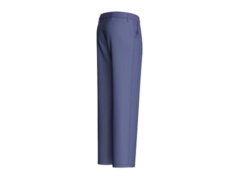 Men Pinstripe Straight Leg Pant 3D Model