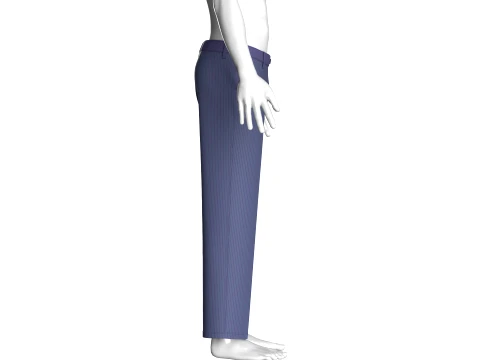 Men Pinstripe Straight Leg Pant 3D Model