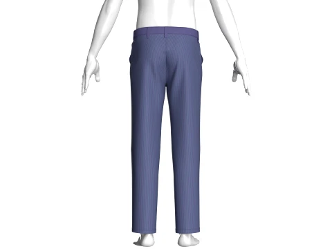 Men Pinstripe Straight Leg Pant 3D Model
