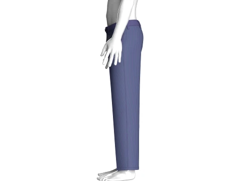 Men Pinstripe Straight Leg Pant 3D Model