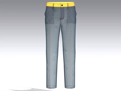 Men Pinstripe Straight Leg Pant 3D Model