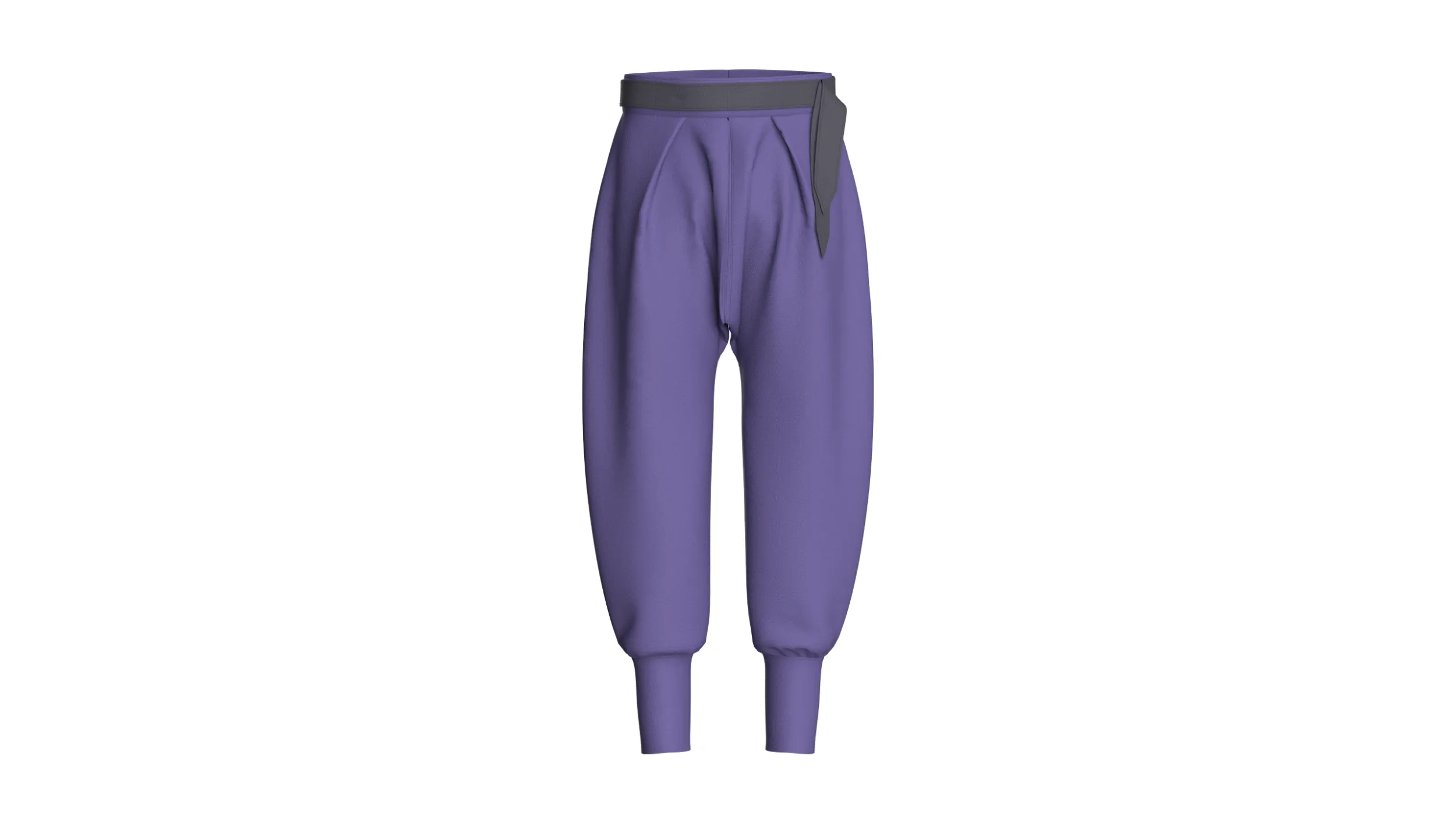Men Purple Pleated High-Waist Jogger Pant 3D Model .c4d .max .obj .3ds .fbx .stl .blend 