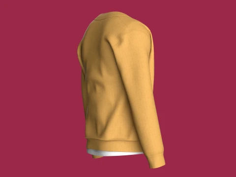 Men Front Jacket With White Inner T-Shirt 3D Model