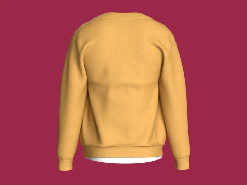 Men Front Jacket With White Inner T-Shirt 3D Model