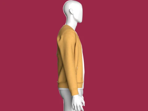 Men Front Jacket With White Inner T-Shirt 3D Model