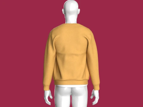 Men Front Jacket With White Inner T-Shirt 3D Model