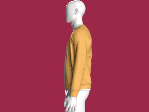 Men Front Jacket With White Inner T-Shirt 3D Model