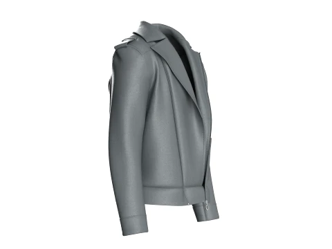 Men Grey Biker Jacket 3D Model