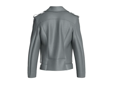 Men Grey Biker Jacket 3D Model