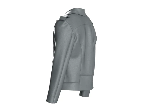 Men Grey Biker Jacket 3D Model