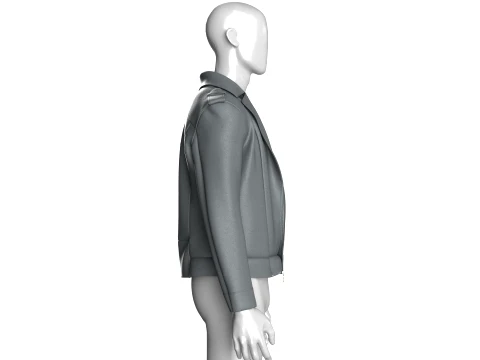 Men Grey Biker Jacket 3D Model