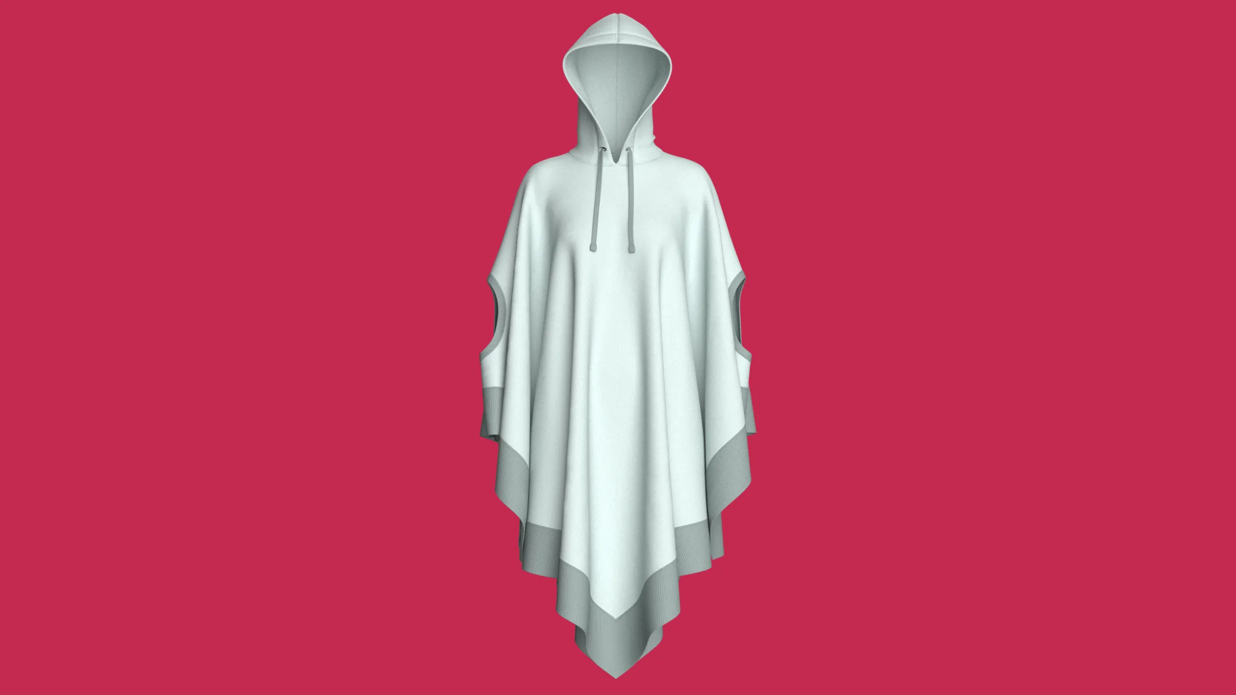 Girls Hooded Poncho Cape With Arm Holes 3D Model .c4d .max .obj .3ds .fbx .stl .blend 
