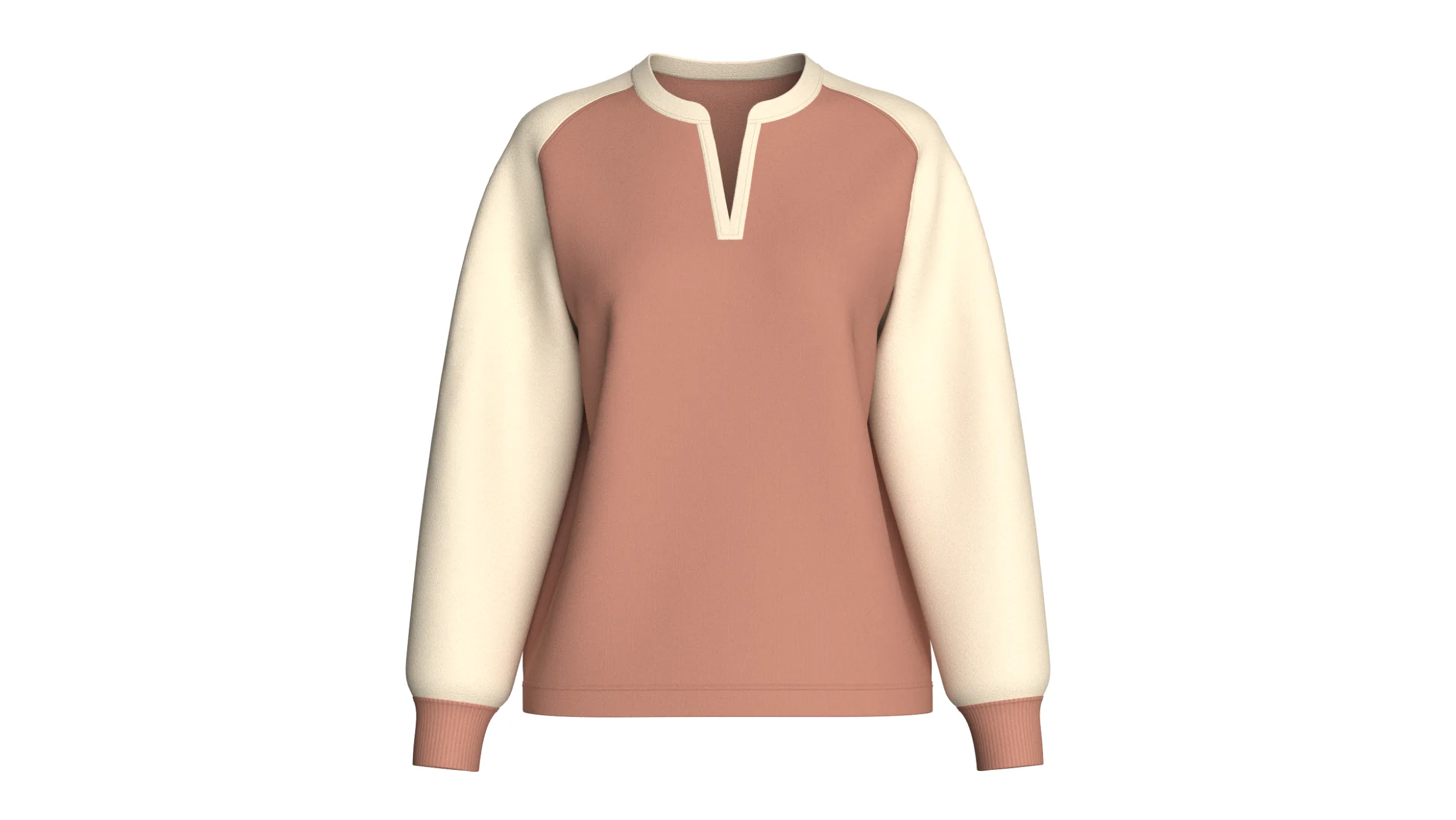 Girls Raglan Split Neck Sweatshirt 3D Model .c4d .max .obj .3ds .fbx .stl .blend