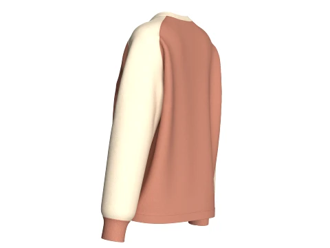 Girls Raglan Split Neck Sweatshirt 3D Model