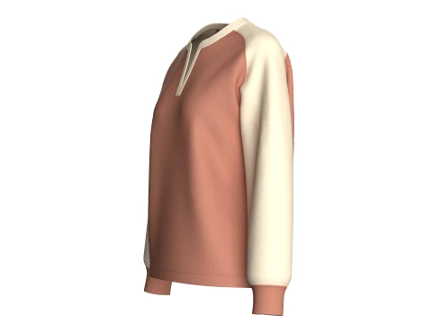 Girls Raglan Split Neck Sweatshirt 3D Model