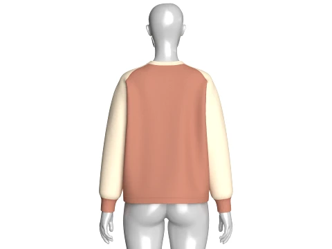 Girls Raglan Split Neck Sweatshirt 3D Model