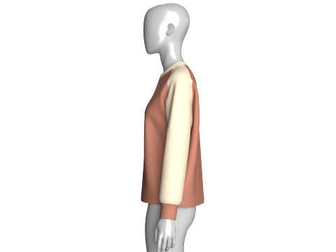 Girls Raglan Split Neck Sweatshirt 3D Model