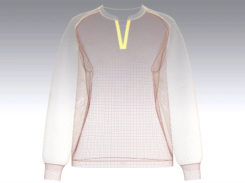 Girls Raglan Split Neck Sweatshirt 3D Model