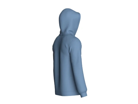 Men V-Neck Zip Pocket Hoodie 3D Model
