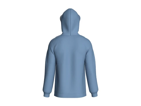Men V-Neck Zip Pocket Hoodie 3D Model