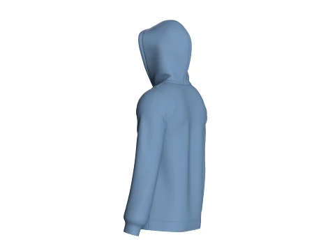 Men V-Neck Zip Pocket Hoodie 3D Model