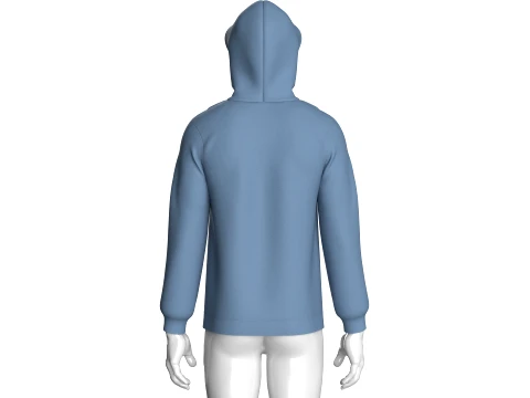 Men V-Neck Zip Pocket Hoodie 3D Model