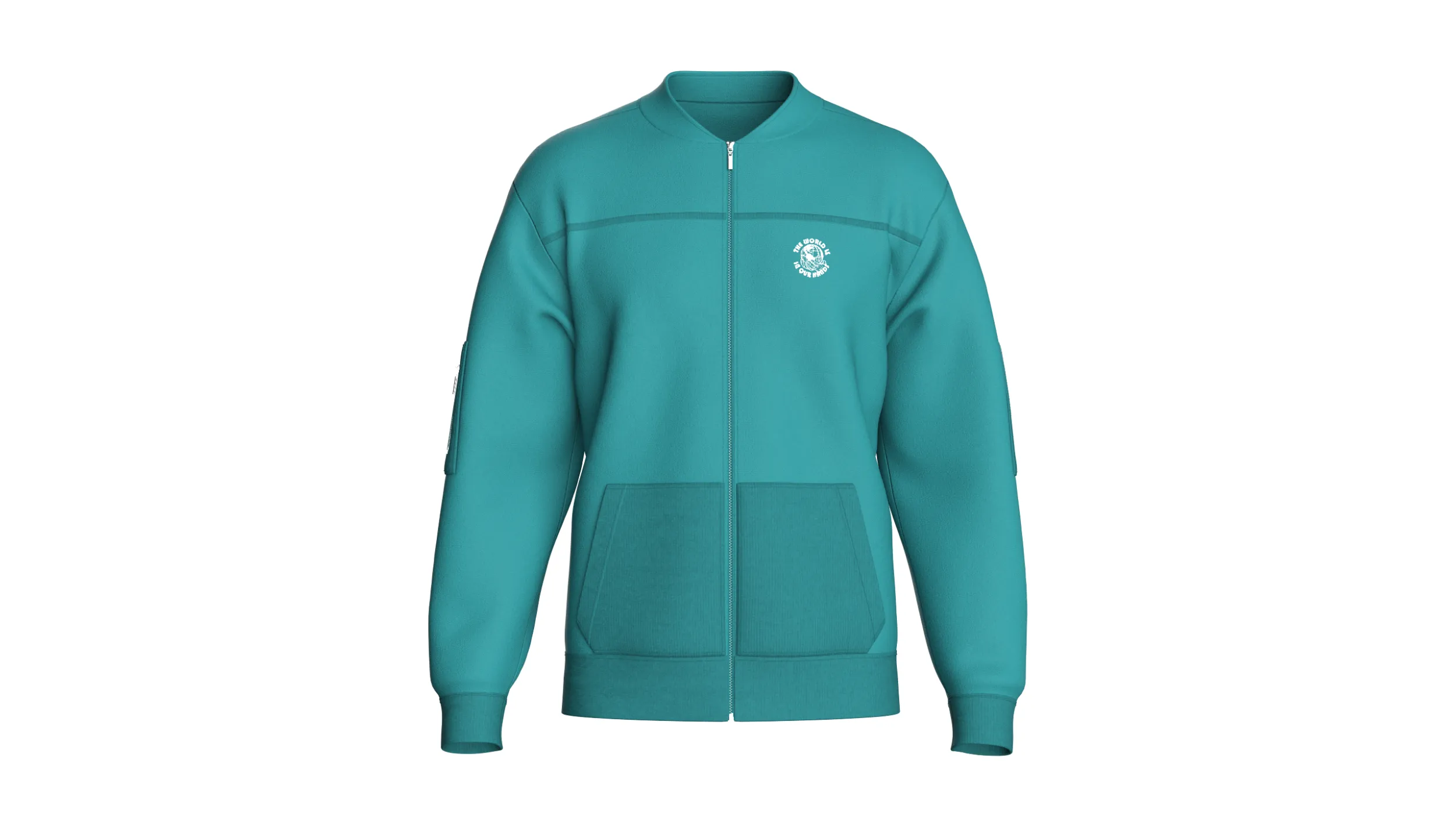 Men Full-Zip Graphic Bomber Jacket 3D Model .c4d .max .obj .3ds .fbx .stl .blend 