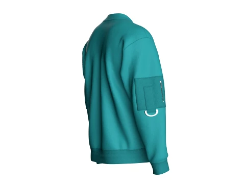 Men Full-Zip Graphic Bomber Jacket 3D Model
