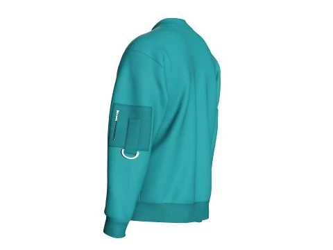 Men Full-Zip Graphic Bomber Jacket 3D Model