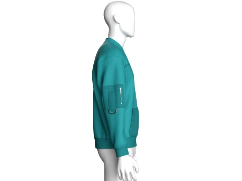 Men Full-Zip Graphic Bomber Jacket 3D Model
