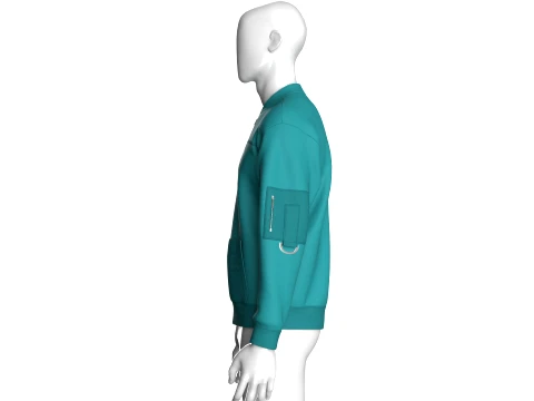 Men Full-Zip Graphic Bomber Jacket 3D Model