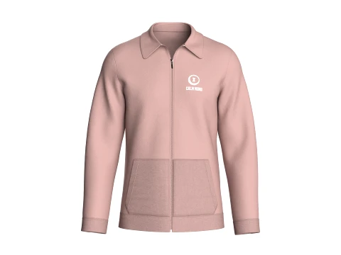 Veste de surv&ecirc;tement &agrave; col enti&egrave;rement zipp&eacute; rose poudr&eacute; pour hommes Modèle 3D