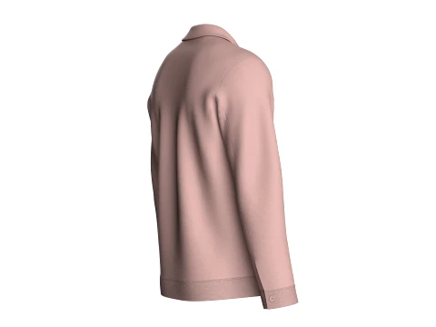 Men Dusty Pink Full-Zip Collared Track Jacket 3D Model