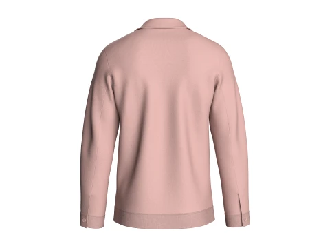 Men Dusty Pink Full-Zip Collared Track Jacket 3D Model