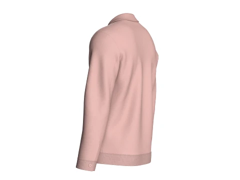 Men Dusty Pink Full-Zip Collared Track Jacket 3D Model