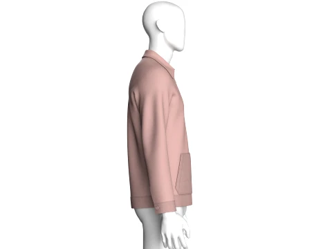 Men Dusty Pink Full-Zip Collared Track Jacket 3D Model