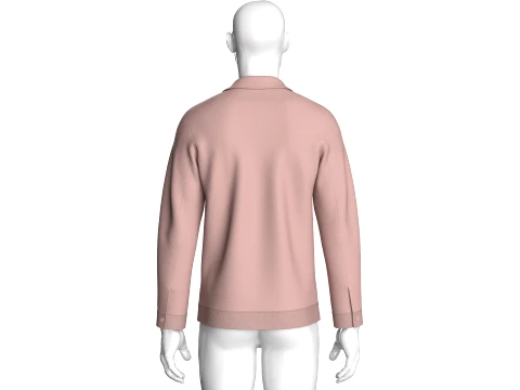 Men Dusty Pink Full-Zip Collared Track Jacket 3D Model