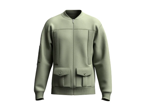 Blouson aviateur avec poche &agrave; double rabat pour homme Modèle 3D