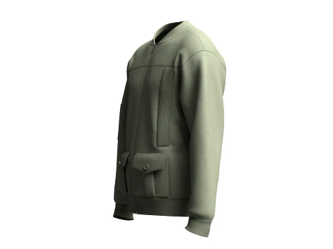 Men Dual Flap Pocket Bomber Jacket 3D Model