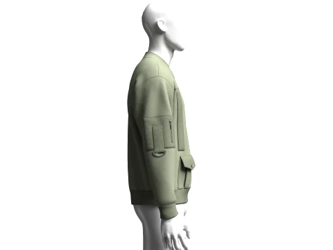 Men Dual Flap Pocket Bomber Jacket 3D Model